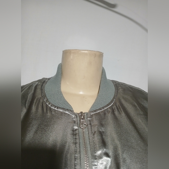 Forever 21 Shiny Silver Bomber Jacket - Picture 4 of 9